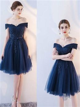 Picture of Charming Navy Blue Homecoming Dresses, Short Prom Dresses